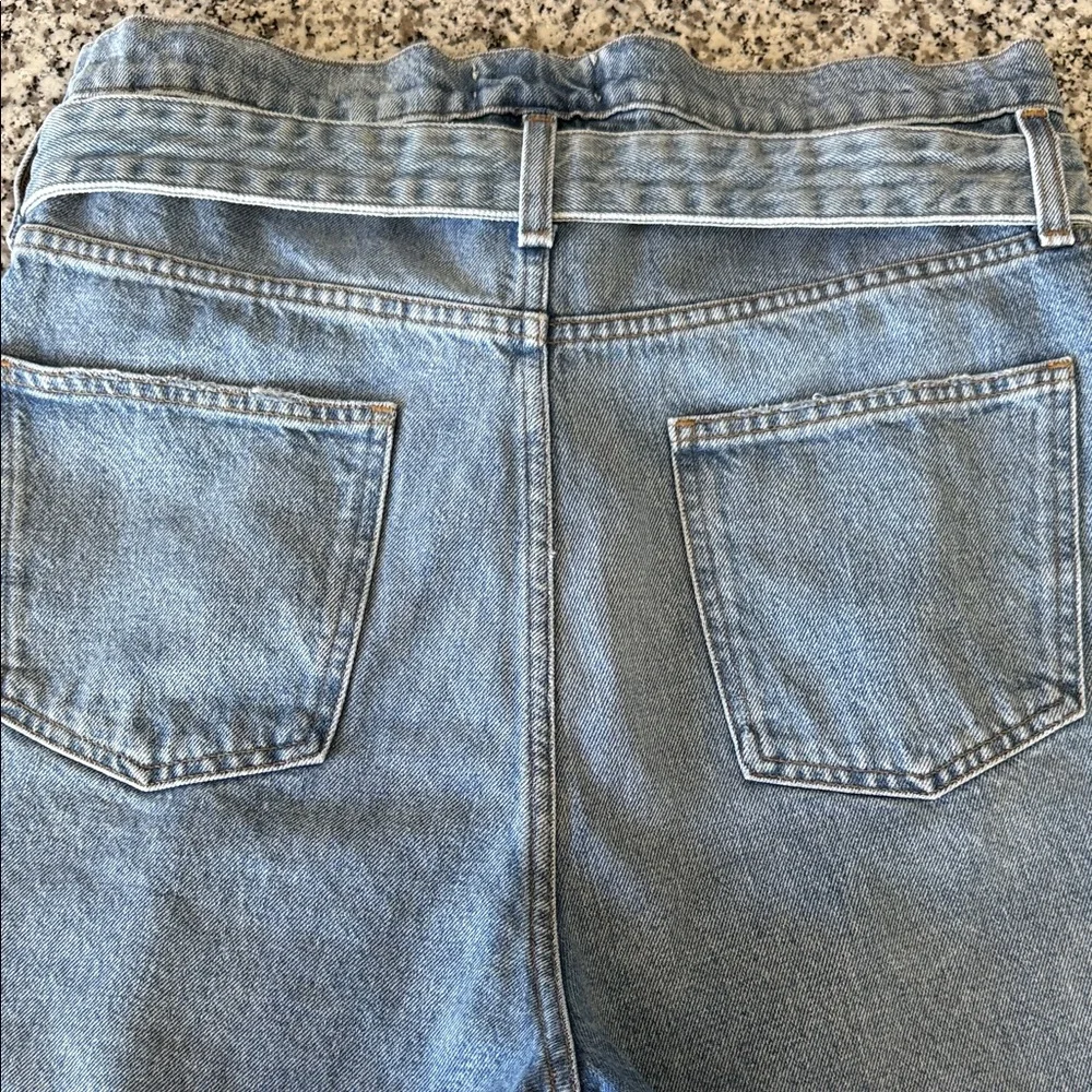 Agolde Jean Shorts High Rise Wide Leg Belted PaperBag Waist Light Wash Sz 27 - Picture 12 of 12